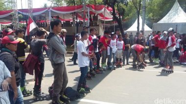 Meriahkan HUT ke-71 RI, Jakarta Inline Skate Community Gelar Aksi di Istana Merdeka