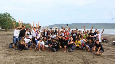 Motor Besar Club (MBC) Gelar Aksi Sosial Bersihkan Pantai Pangandaran