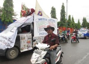 Komunitas Wartawan Ikut Meriahkan HUT Pemko P.Sidimpuan Dengan Kenderaan Hias
