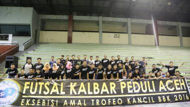 Komunitas Futsal Kalimantan Barat Gelar Laga Amal Bantu Korban Gempa di Pidie Jaya Aceh