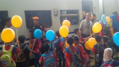PT KAI dan Komunitas Edutrain Gelar Lomba Mewarnai & Mendongeng di Gerbong Kereta Api