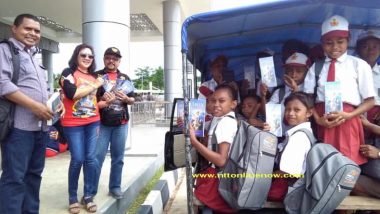 Pajero Sport Community Touring Sambil Berikan Bantuan 50 Paket Tas Sekolah