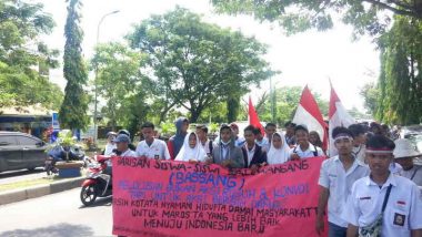 Peringati Hardiknas 2018, Barisan Siswa-Siswi Salewangang Kampanye Pelulusan Anti Rusuh