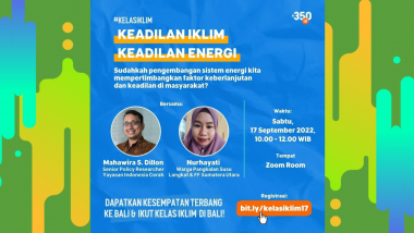 350.org Indonesia : #KelasIklim “Keadilan Iklim, Keadilan Energi”
